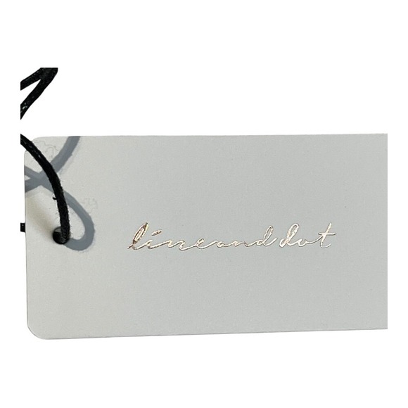 Line & Dot Mini Dress Womens Small White Puff Sleeve Babydoll Tie Front Revolve - Picture 7 of 9